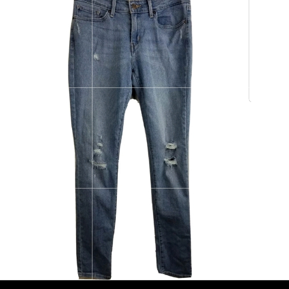 Levi's 711 Skinny Distressed Medium Wash Jeans Size 29 - Picture 2 of 15